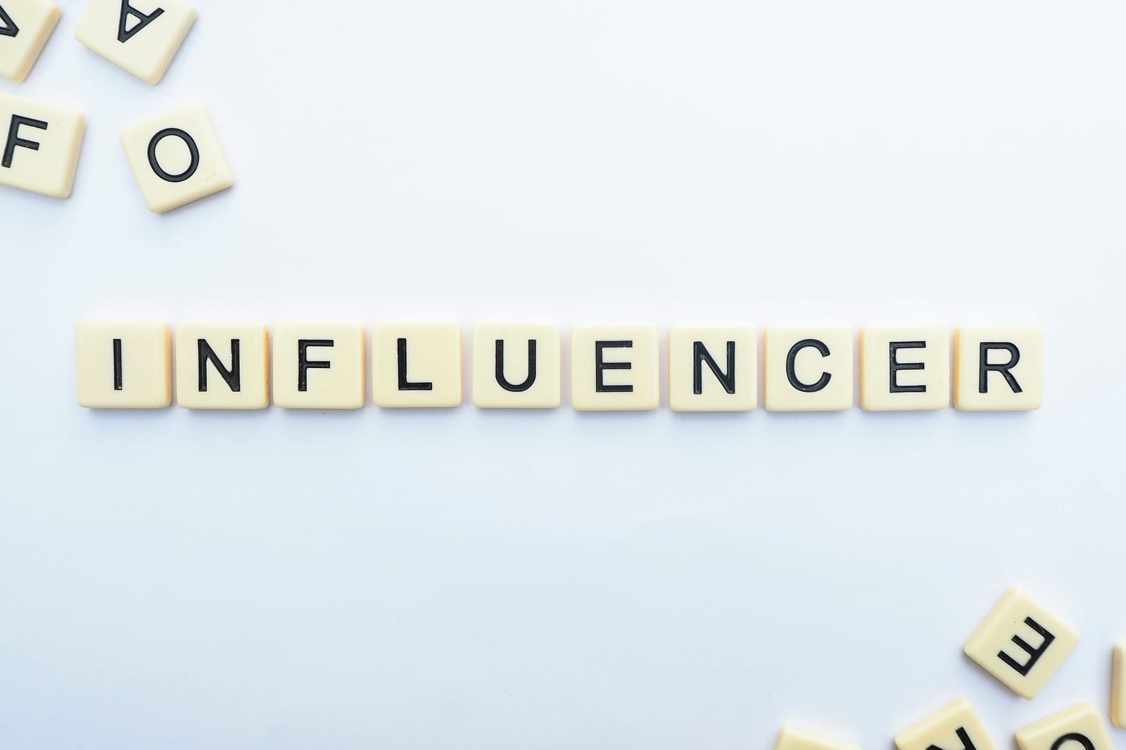 Letter tiles spelling the word influencer